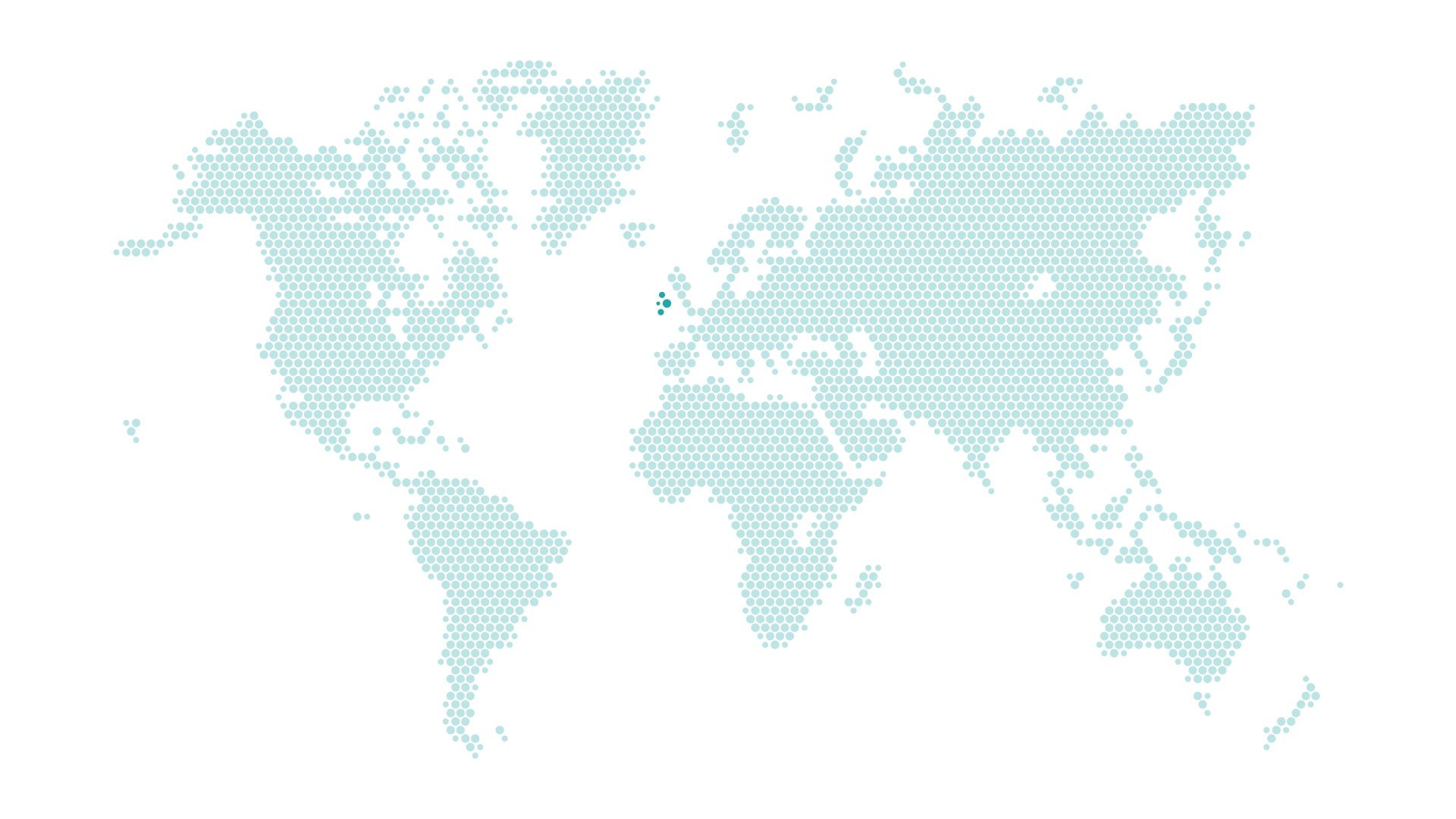 World map with Ireland highlighted