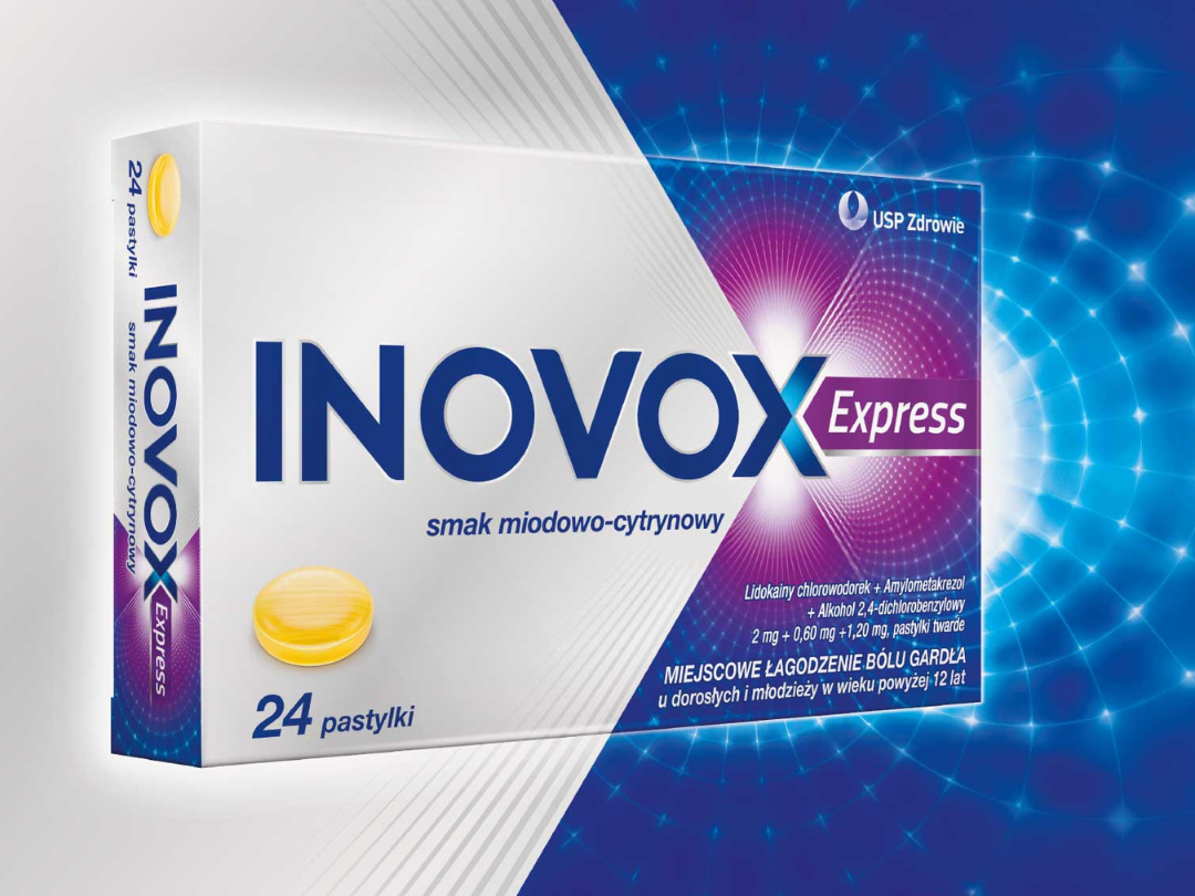 Pack of Inovox express OTC healthcare brand